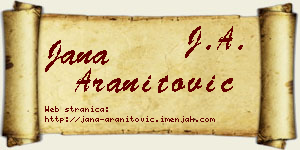 Jana Aranitović vizit kartica